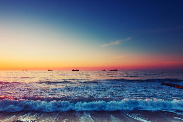 Закат, Пляж, Вид На Море, HD, 2K