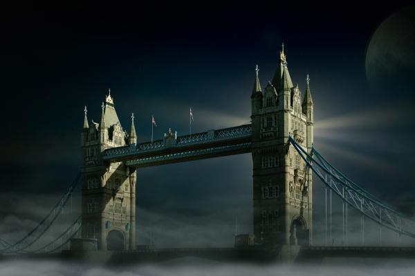 Тауэрский Мост, Лондон, Ночь, HD, 2K