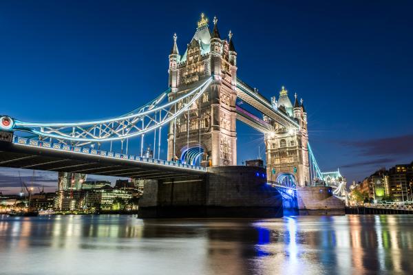 Тауэрский Мост, Ночь, Размышления, Лондон, HD, 2K, 4K, 5K