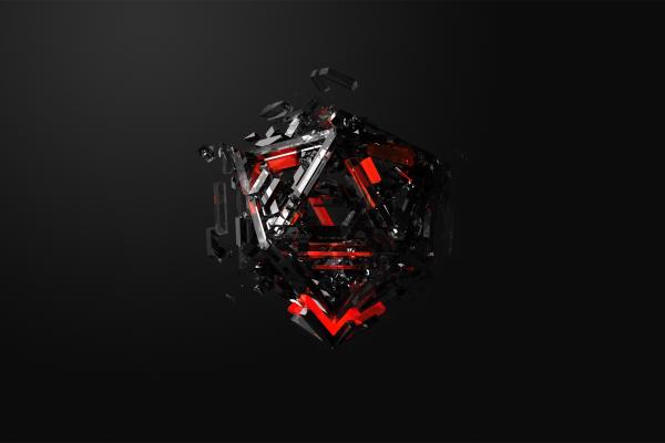 Треугольники, Красный, Черный, HD, 2K