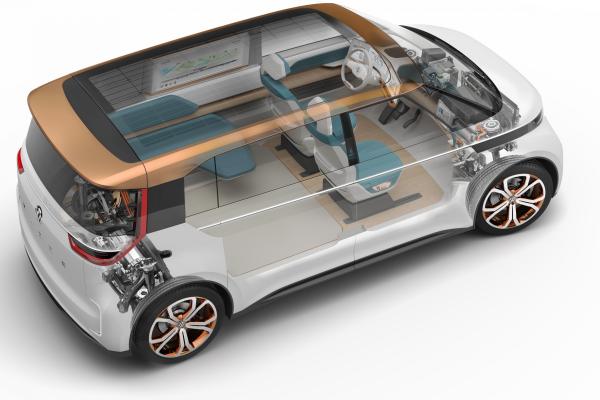 Volkswagen Budd-E, Ces 2016, Электрический Микроавтобус, Серебристый, HD, 2K, 4K