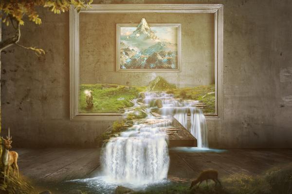 Водопад, Гэндальф, Краска, Картины, HD