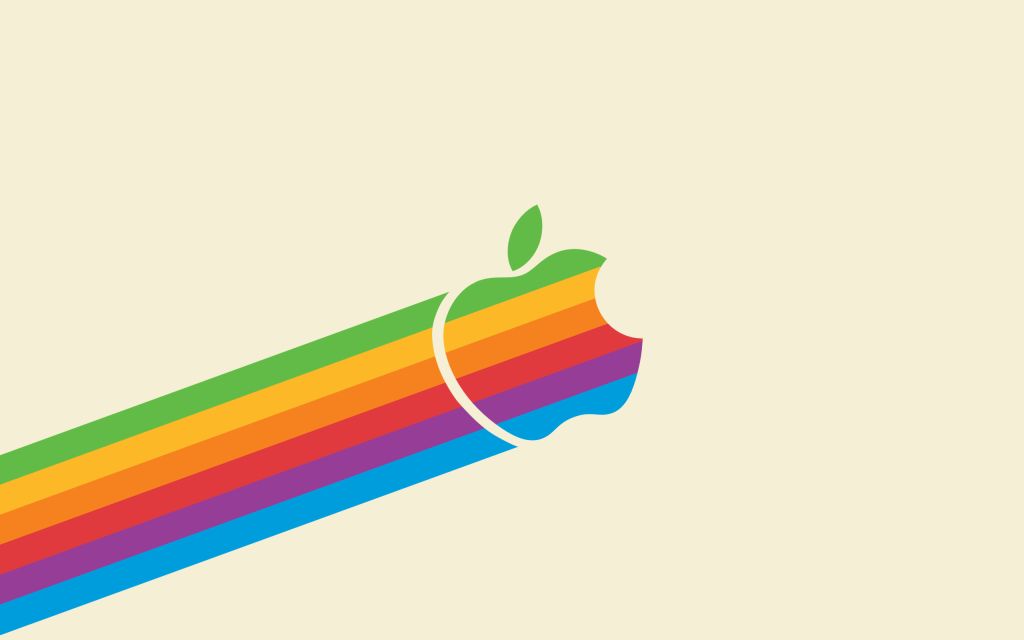 Логотип Apple, Цвета Радуги, HD, 2K