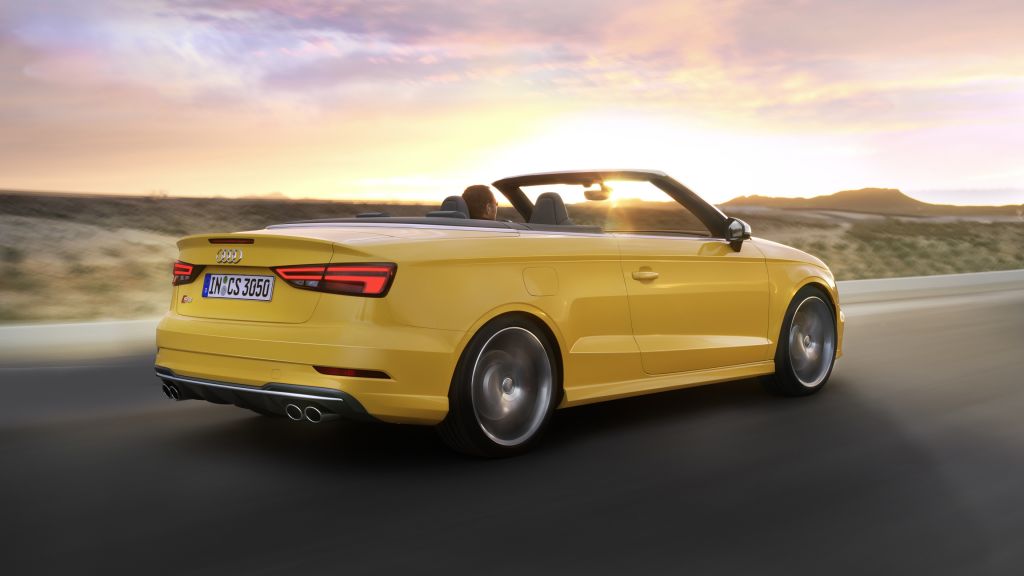 Audi S3, Кабриолет, Желтый, HD, 2K, 4K