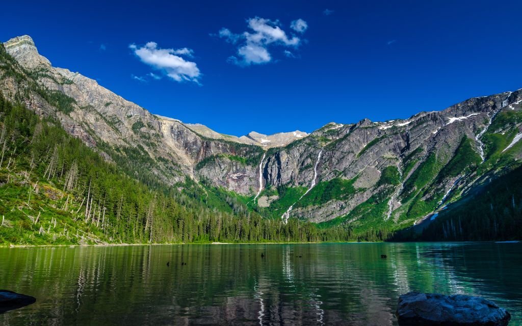 Лавинное Озеро, Национальный Парк Глейшер, Монтана, Сша, Пейзаж, Горы, HD, 2K, 4K