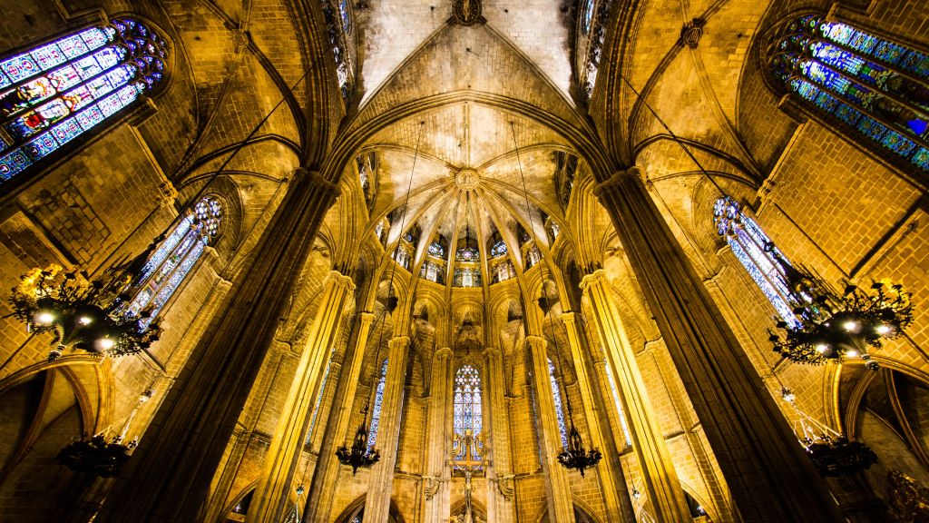 Кафедральный Собор Барселоны, Испания, Туризм, Путешествие, Отпуск, HD, 2K, 4K