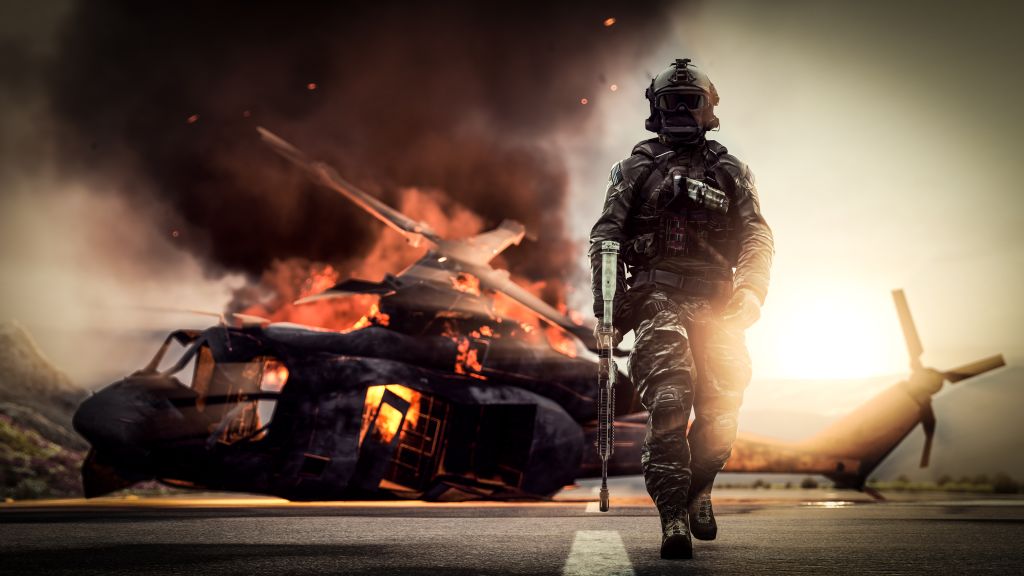 Battlefield 4, Экшн, Оружие, Солдат, Вертолет, HD, 2K, 4K