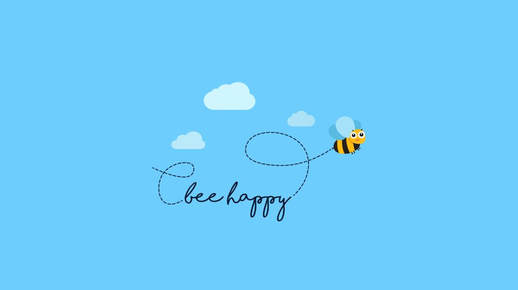 Пчела Счастлива, HD, 2K