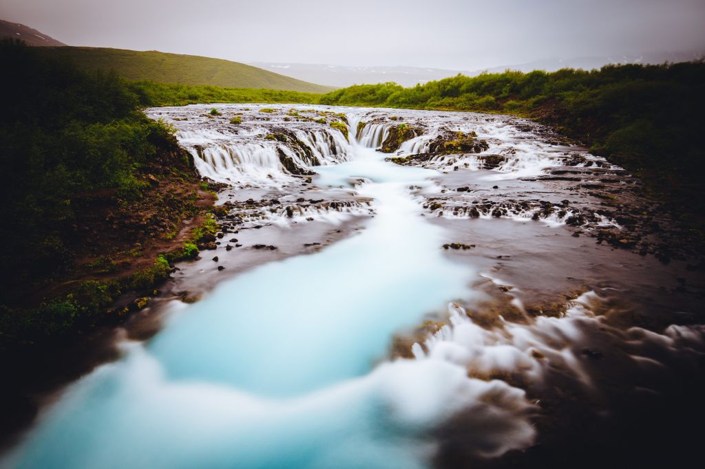 Водопад Бруарфосс, Исландия, HD, 2K, 4K, 5K