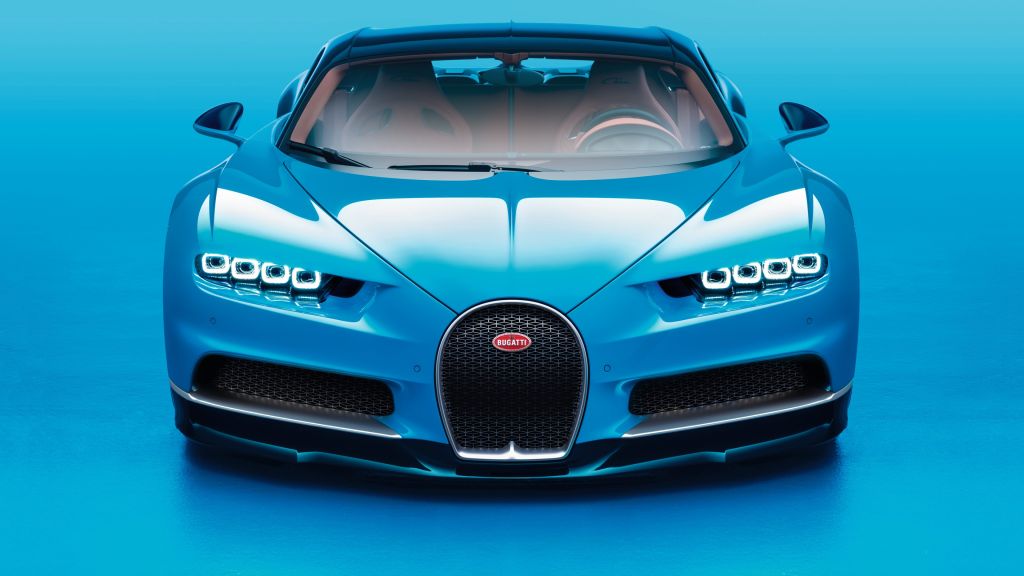 Bugatti Chiron, Geneva Auto Show 2017, Гиперкар, Синий, HD, 2K, 4K