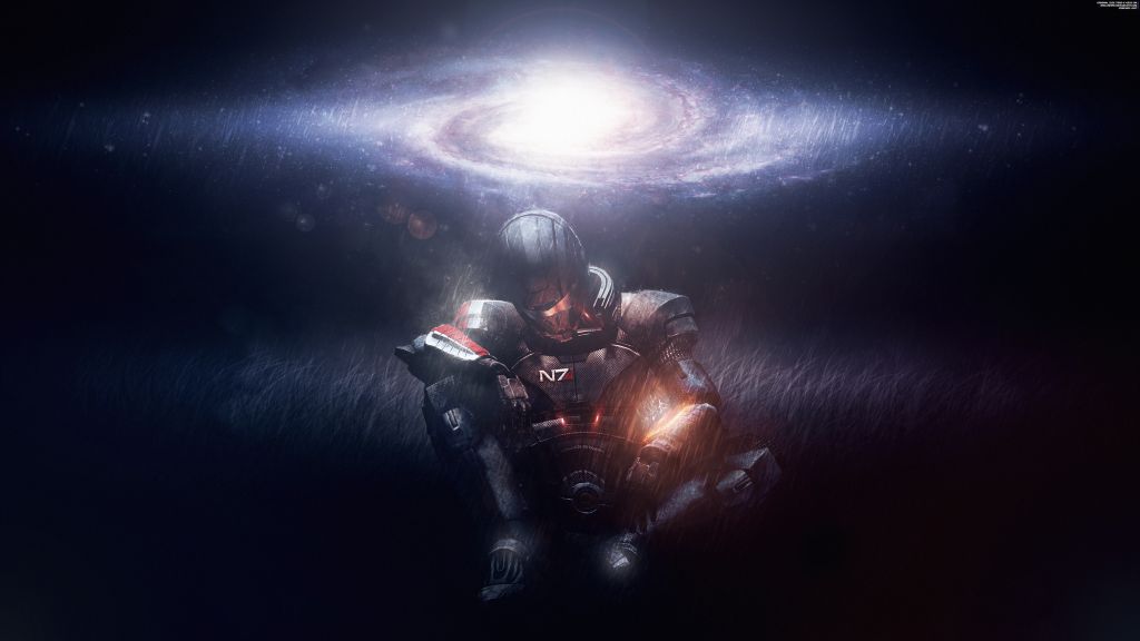 Командир Шепард, Mass Effect, Млечный Путь, Спиральная Галактика, HD, 2K, 4K, 5K, 8K