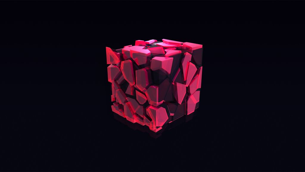 Куб, Розовый, HD, 2K