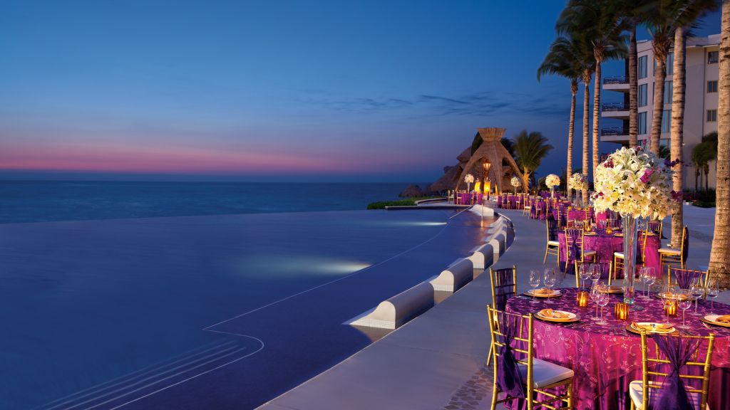 Dreams Riviera Cancun Resort, Лучшие Отели 2017 Года, Туризм, Путешествия, Курорт, Отпуск, Море, Океан, Закат, Фиолетовый, HD, 2K, 4K, 5K