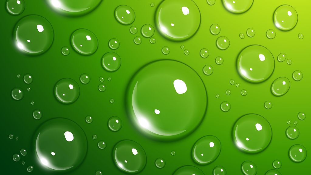 Капли, Зеленый, Вода, Drops, 5K Wallpaper, Green, Water, HD, 2K, 4K, 5K