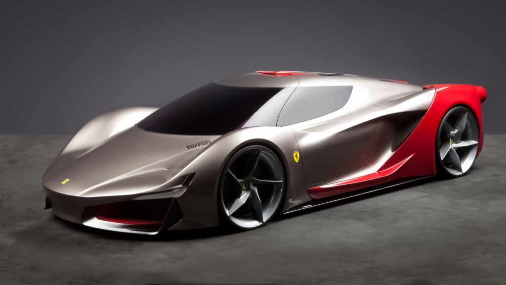 Феррари 2040, Де Эсфера, Суперкар, Ferrari World Design Contest 2016, Fwdc, Серебро, HD, 2K, 4K