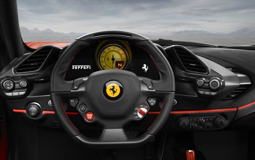 Ferrari 488 Pista, Интерьер, Женевский Автосалон, 2018, HD, 2K, 4K