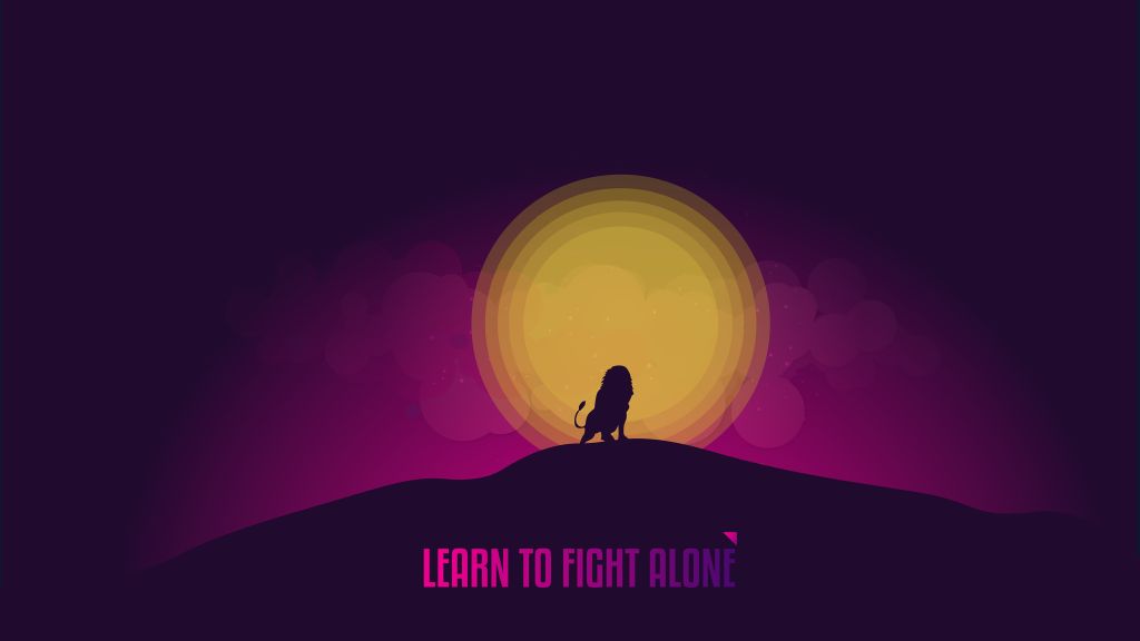 Fight Alone, Вдохновляющие Цитаты, Минимальный, HD, 2K, 4K
