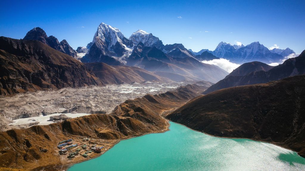 Ледниковое Озеро, Бирюза, Скалистые Горы, Гималаи, HD, 2K