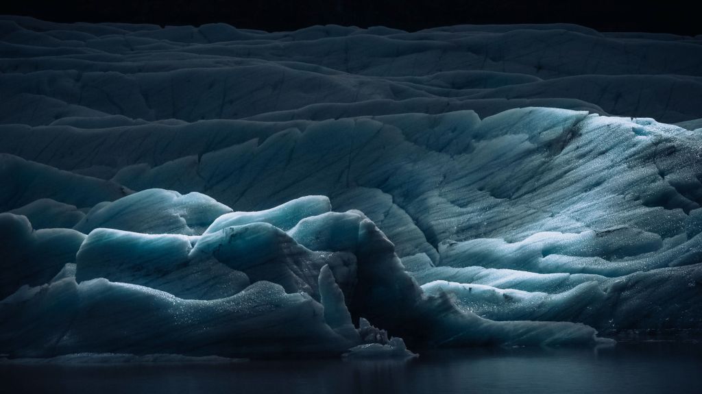 Ледник, Холодная Ночь, Исландия, HD, 2K