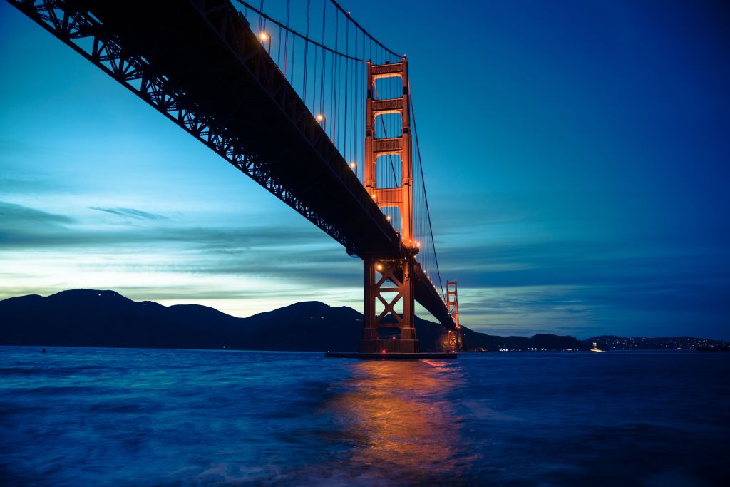 Мост Золотые Ворота, Сансет, Сан-Франциско, Калифорния, Сша, HD, 2K, 4K, 5K, 8K