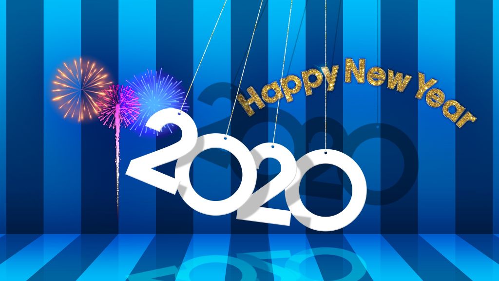 С Новым Годом, 2020, 4К, HD, 2K, 4K