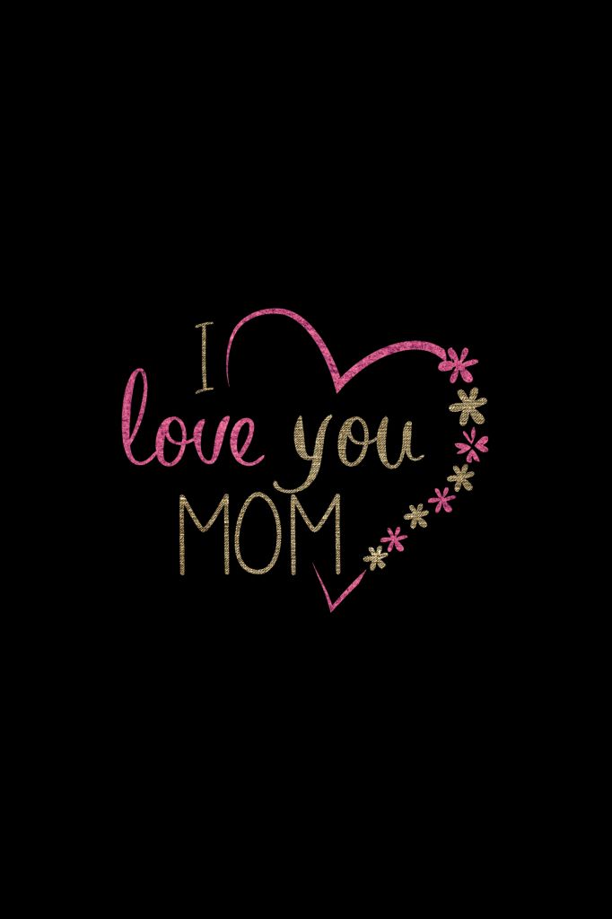 Я Люблю Тебя, Мама, Розовый, Love Heart, Темный Фон, HD, 2K, 4K