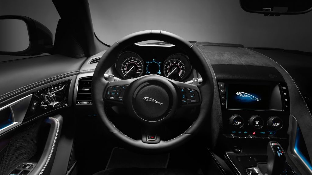 Jaguar F-Type Svr, Женевский Автосалон 2016, Родстер, Интерьер, HD, 2K, 4K