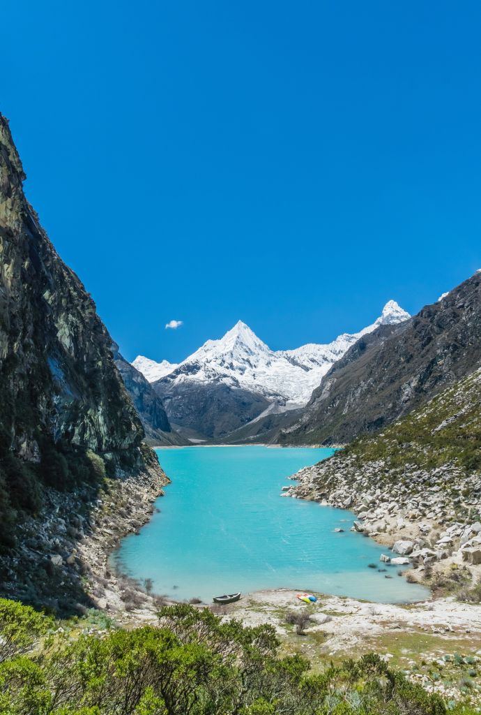 Озеро Парон, Горы, Голубое Небо, Перу, HD, 2K