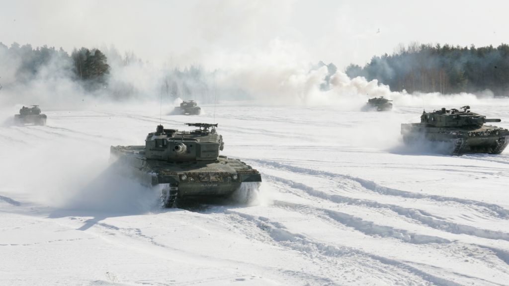 Леопард 2А4, Немецкая Армия, Танк, Снег, HD, 2K, 4K