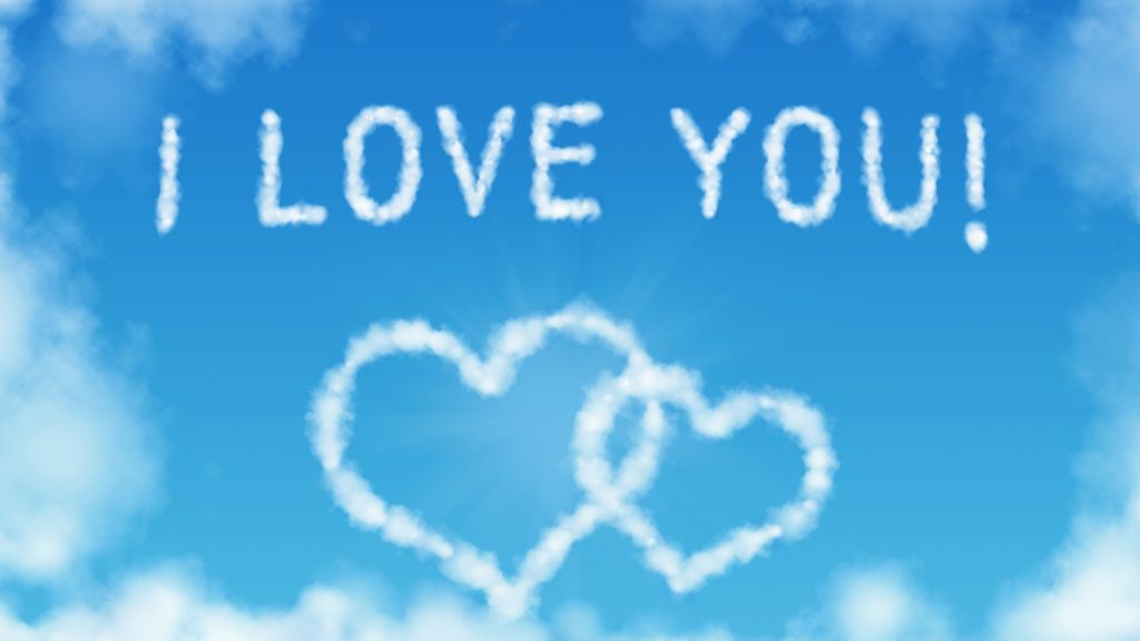 Love Image, Heart, Clouds, Love Image, Heart, Облака, HD, 2K, 4K, 5K