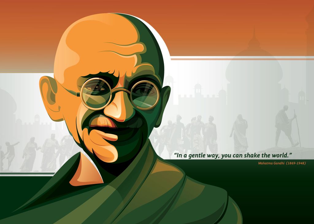 Махатма Ганди, Триколор, Популярные Цитаты, HD, 2K