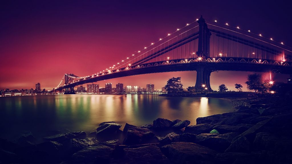 Манхэттенский Мост, Подвесной Мост, Нью-Йорк, HD, 2K, 4K