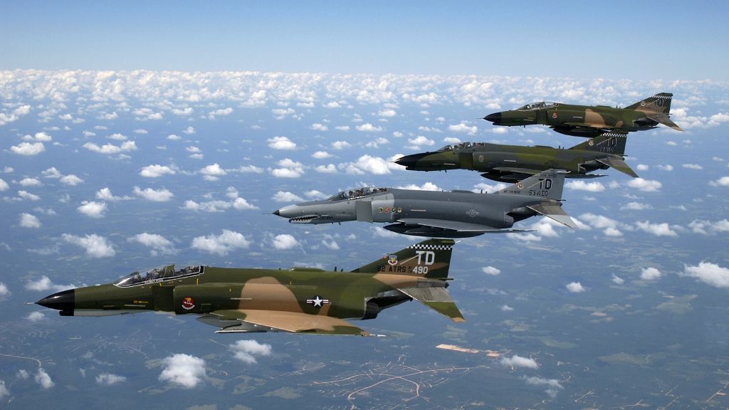 Mcdonnell Douglas F-4 Phantom Ii, F 4, Истребитель-Бомбардировщик, Фантом 2, Ввс Сша, Истребитель, HD, 2K, 4K