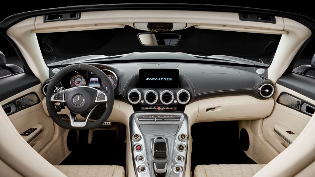 Mercedes-Amg Gt C Roadster, Автосалон В Париже 2016, Родстер, Интерьер, HD, 2K, 4K