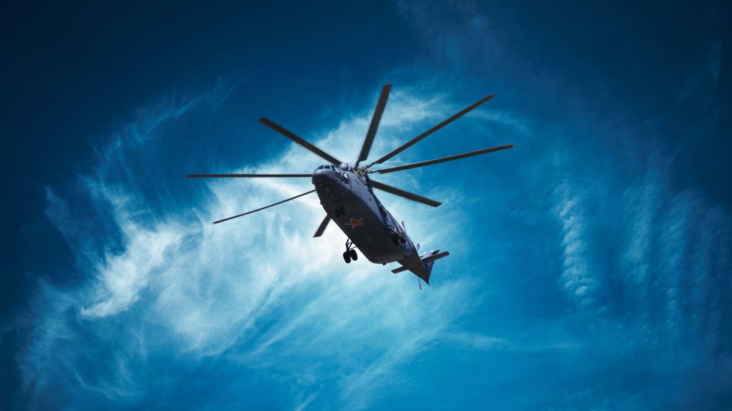 Военный Вертолет, Голубое Небо, 4К, HD, 2K, 4K