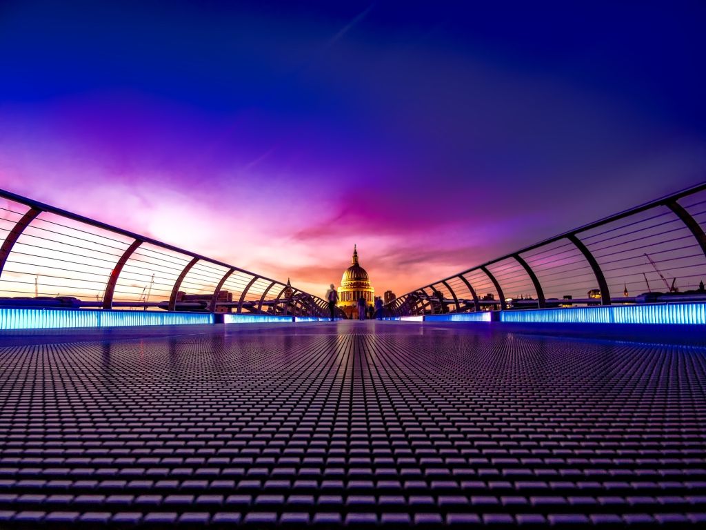 Мост Тысячелетия, Архитектура, Лондон, Англия, HD, 2K