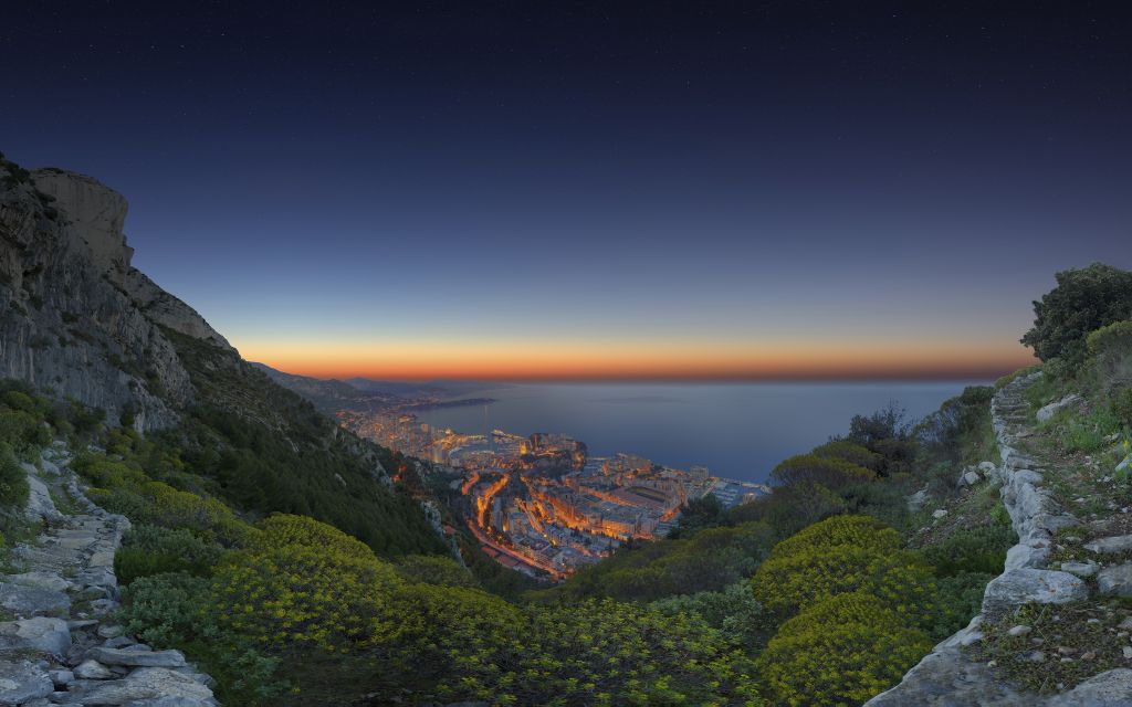 Монако, Восход, Панорама, Horizon, Городской Пейзаж, HD, 2K, 4K