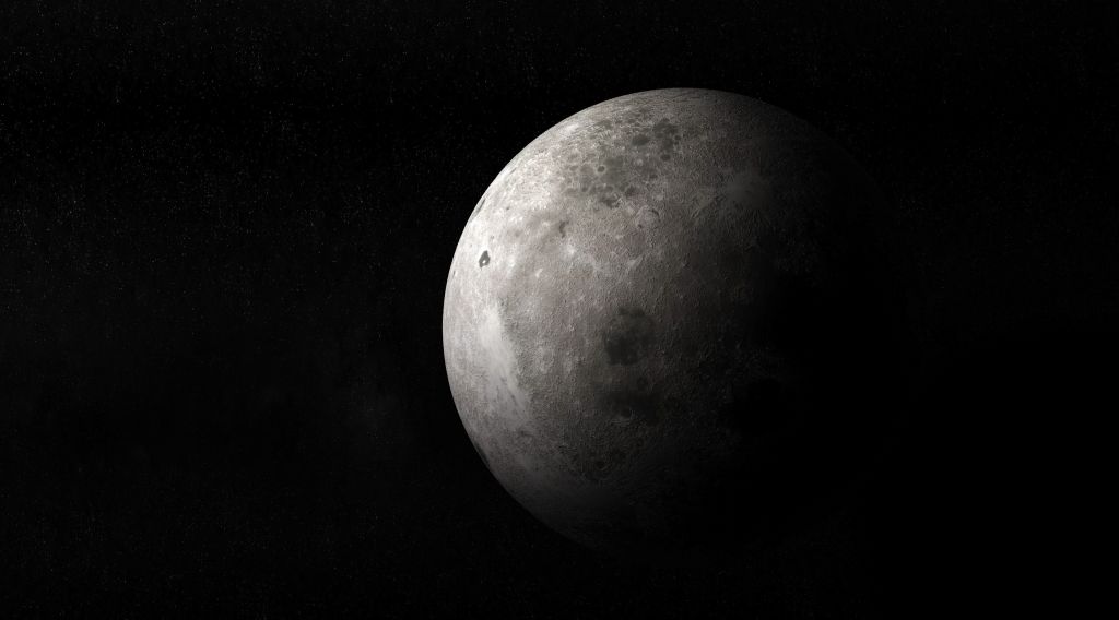 Луна, Lunar, Черный, HD, 2K