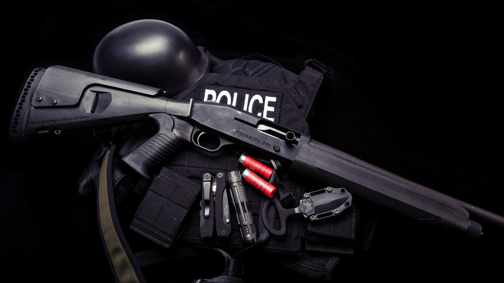 Mossberg 930, Ружье, Полиция, Нож, Униформа, Боеприпасы, HD, 2K, 4K