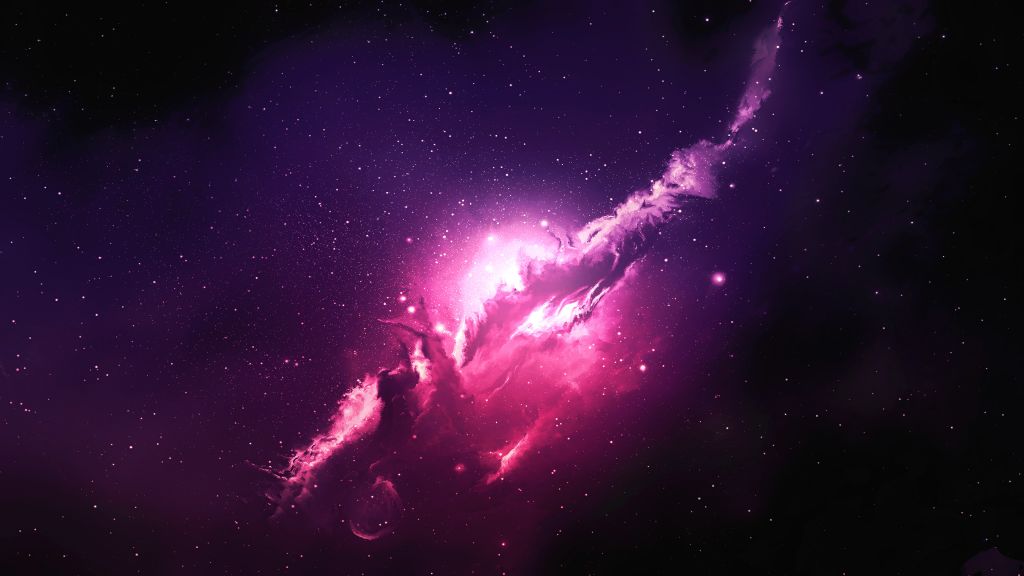 Туманность, Розовый, Galaxy, Звезды, HD, 2K, 4K