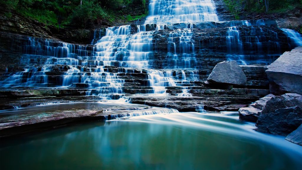 Pongour Waterfall, Водопад, Путешествия, Pongour, Водопад, Далат, Вьетнам, Гора, HD, 2K, 4K