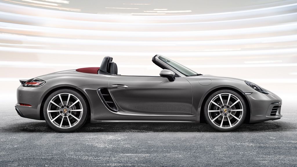 Porsche 718 Boxster, Спорткар, Серый, HD, 2K, 4K