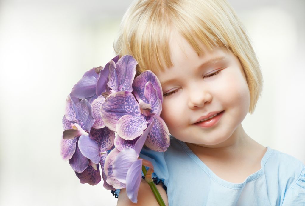 Фиолетовые Орхидеи, Милая Девушка, HD, 2K