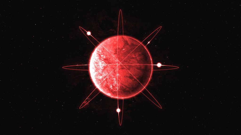 Красная Планета, Кольца, Электроны, Нейроны, HD, 2K