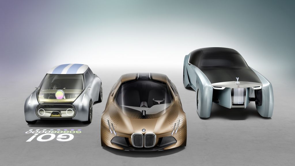 Rolls-Royce Vision Next 100, Bmw, Mini, Автомобили Будущего, Футуризм, Серебро, HD, 2K, 4K