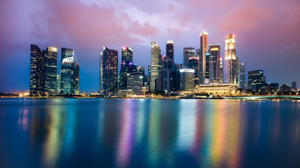 Сингапур, Nightscape, Skyline, HD, 2K, 4K, 5K