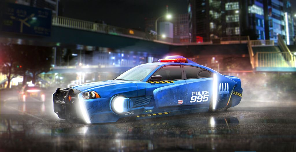 Spinner Police Car, Бегущий По Лезвию 2049, Dodge Charger Lx, HD, 2K, 4K