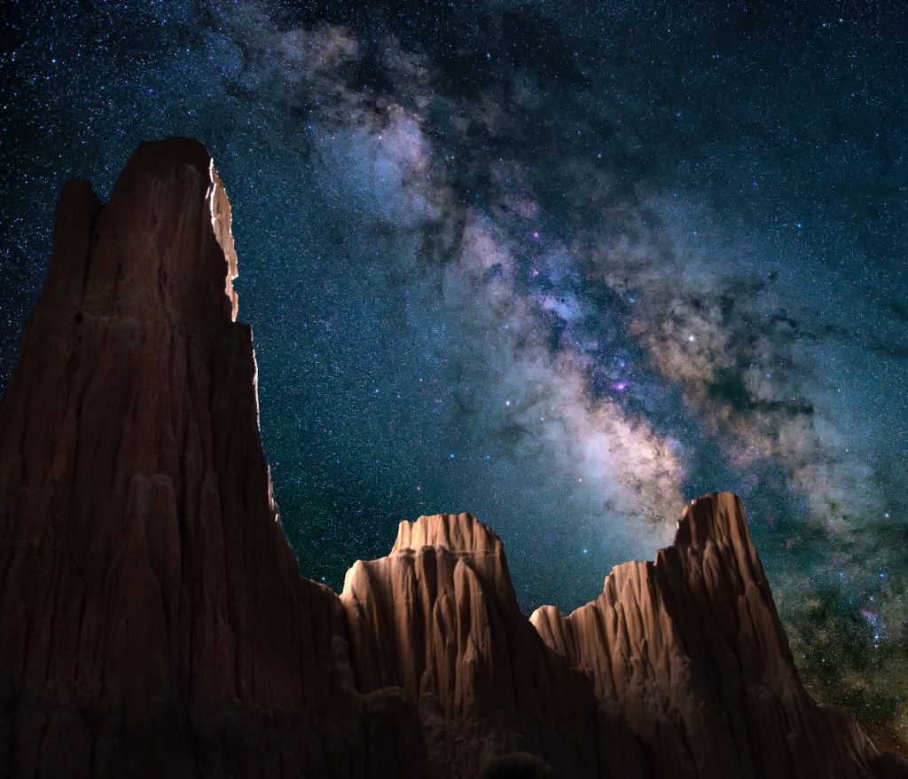 Звездное Небо, Собор Gorge State Park, Невада, Скалы, Ночь, HD, 2K, 4K, 5K