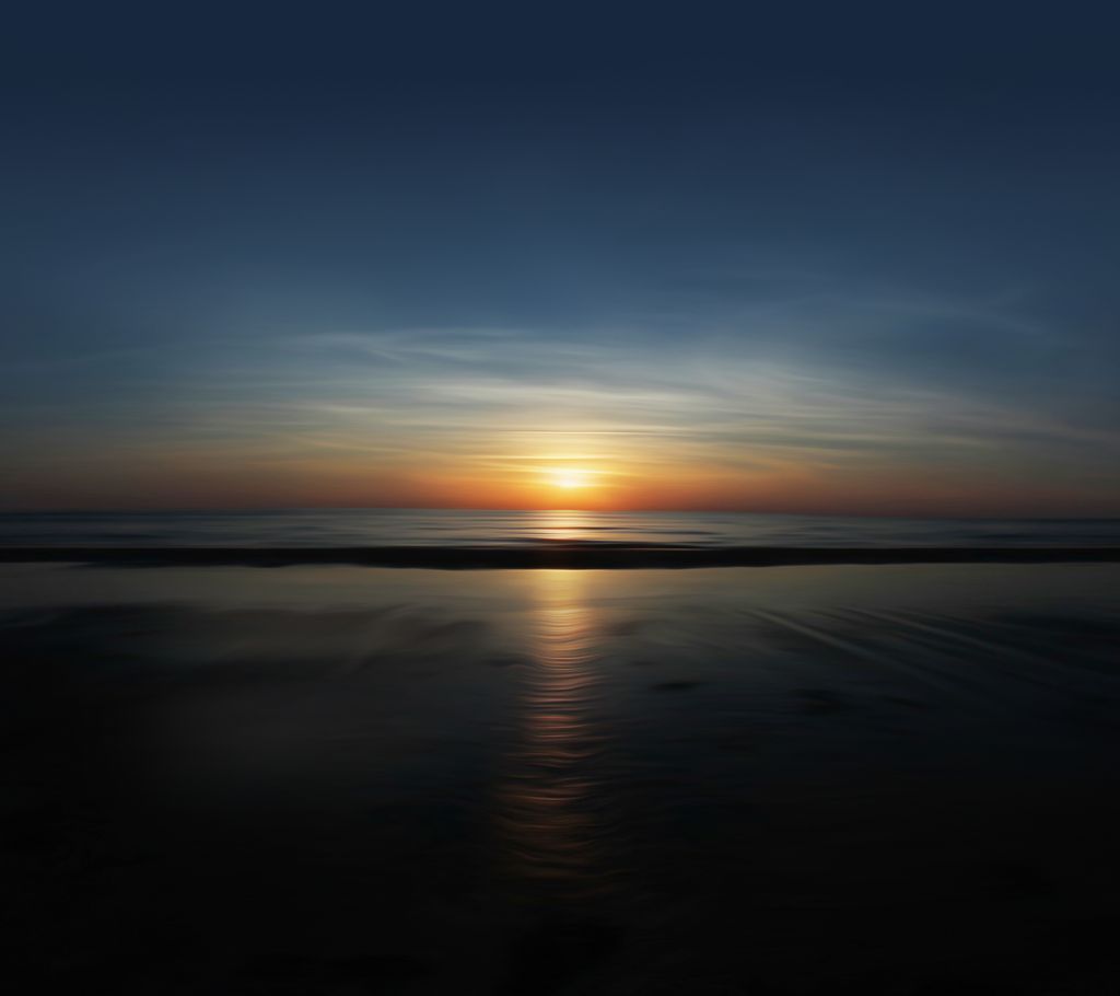 Закат, Размышление, Поток, Море, Пляж, HD, 2K