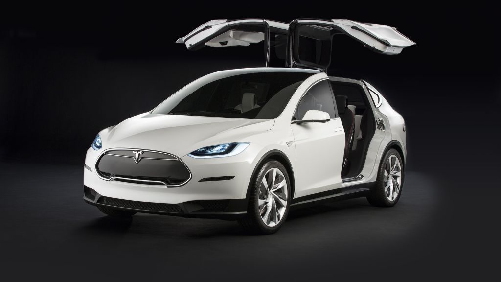 Tesla Model X, Белый, Электромобили, Внедорожник, 2016, HD, 2K, 4K, 5K